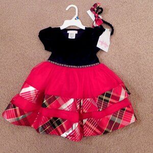 Little Girl/Baby Holiday or Special Occasion Dress with headband & panties - NWT